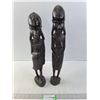 Image 1 : Pair of "African Themed" Wooden Statues - 18.5" Tall