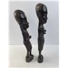 Image 2 : Pair of "African Themed" Wooden Statues - 18.5" Tall
