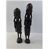 Image 3 : Pair of "African Themed" Wooden Statues - 18.5" Tall