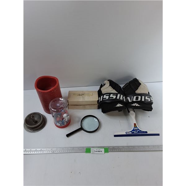 Hockey Gloves, Daytime Headlight Module, Electric Candle -As Is