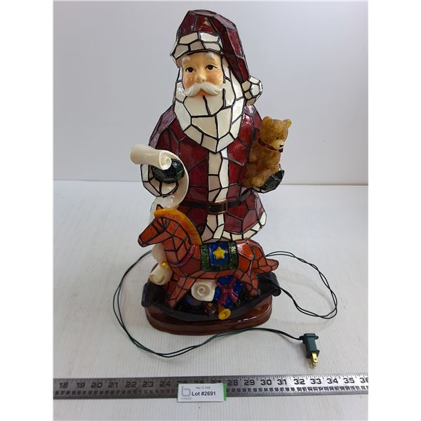 Hollow Fibreglass Santa with String Light - No Power - 19" Tall