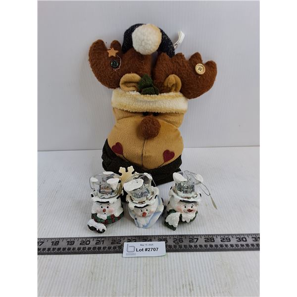 Set of 3 Bradford Exchange Snowmen, Reindeer Stuffed Decor