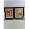 Image 1 : Pair of "Parisienne Themed" Wood-Framed Wall Art - 17" x 14" Each