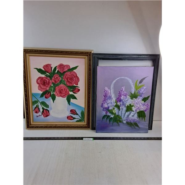 (2) Pieces of Framed "Bertha Klassen" Wall Art - 20" x24" - 1 Picture out of Frame