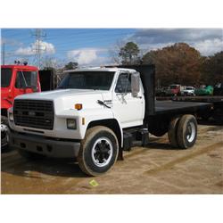 1992 FORD F600 SINGLE AXLE FLATBED DUMP
