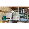 Image 1 : MAINSTAYS KING SIZE DOWN ALTERNATIVE DUVET, CHAPS BLUE 4 PC WASH SETS, GREY THROW BLANKET, GREEN