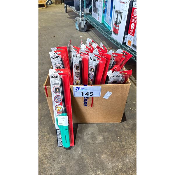 BOX OF KING UTILITY LIGHTERS IN ASSORTED COLOURS