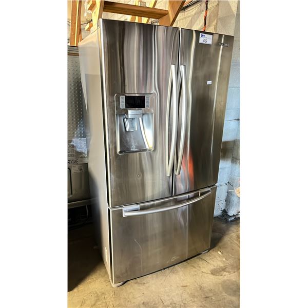 SAMSUNG STAINLESS STEEL FRENCH DOOR FRIDGE WITH ROLLOUT FREEZER & WATER/ICE DISPENSER 36"W