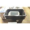 Image 1 : 3 STERILITE 151L PORTABLE STORAGE TOTES & 3 CLEAR PLASTIC TOTES (NO LIDS)