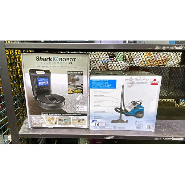 SHARK IQ ROBOT SELF EMPTYING XL VACUUM & BISSELL POWERFORCE BAGLESS CANISTER VACUUM