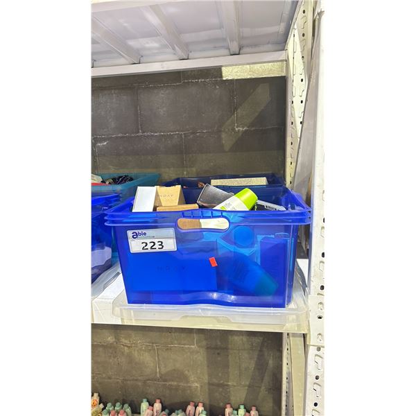 2 BINS OF PERFUME, COLOGNE, KIDS STATIONERY ITEMS, DISNEY CLOCKS, JEWELRY CLEANER & MORE