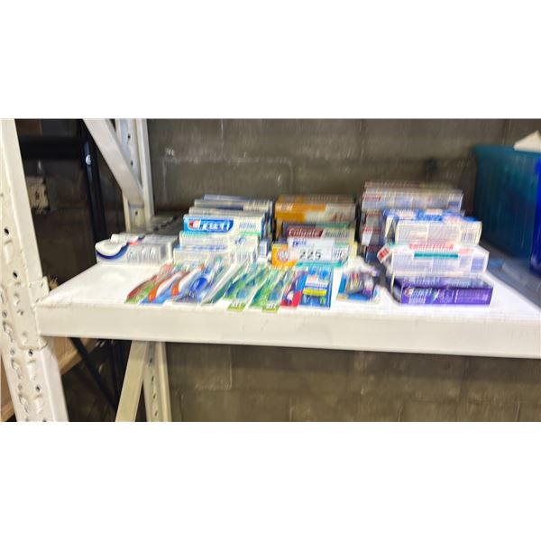 ASSORTMENT OF TOOTHPASTE TUBES & TOOTHBRUSHES