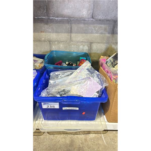 2 BINS OF ASSORTED MAKE UP, FACE CREAM, SHAMPOO, VERSACE RED JEANS PERFUME & MORE