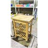 Image 1 : MOBILE WOOD KITCHEN ISLAND CART WITH 2 SHELVES