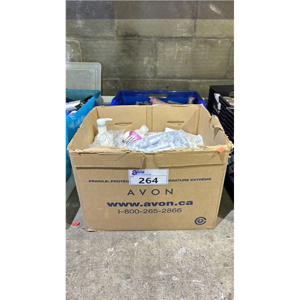 2 BINS OF ASSORTED CHAPSTICK, SOAPS, LOTIONS BODY SPRAY & MORE