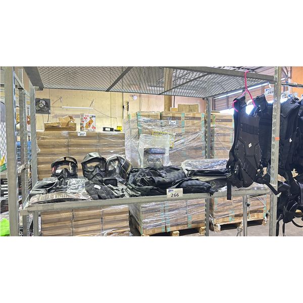 SHELF OF ASSORTED AIRSOFT/ PAINTBALL GEAR & ACCESSORIES