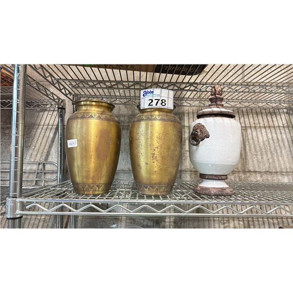 3 ASSORTED URNS
