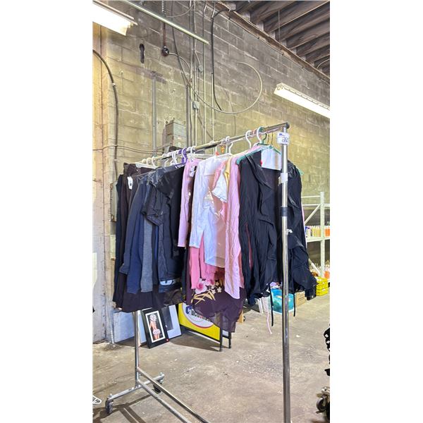 RACK OF ASSORTED MENS & WOMENS CLOTHING *RACK NOT INCLUDED*