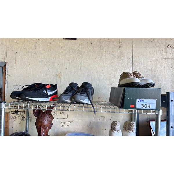 3 PAIRS OF MENS NIKE SHOES INCLUDING NIKE GOLF (8.5), AIRMAX (10), NIKE AIR (10)