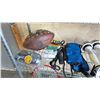 Image 2 : SHELF OF WEIGHTS, LABEL MAKER, FOOTBALL & HEADPHONES