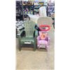 Image 1 : ADIRONDACK CHAIR, 7 KIDS DISNEY ADIRONDACK CHAIRS & LITTLE TIKES BASKETBALL HOOP (HAS WATER IN THE