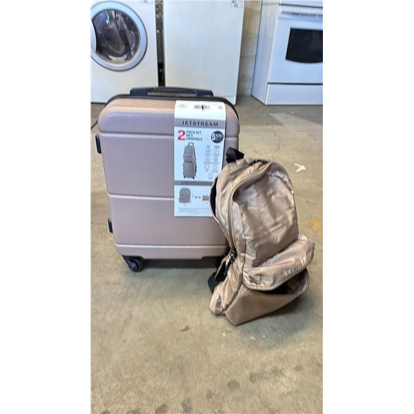 *NEW* JETSTREAM 2-PC CARRY ON & PERSONAL BAG LUGGAGE SET (TAUPE)