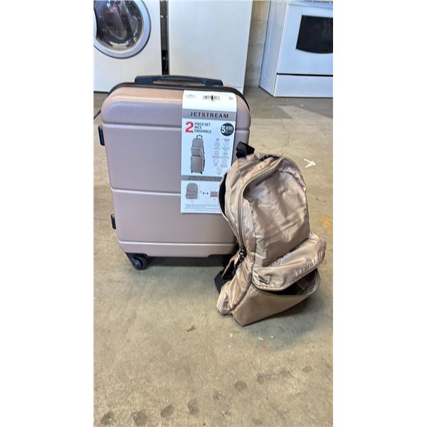 *NEW* JETSTREAM 2-PC CARRY ON & PERSONAL BAG LUGGAGE SET (TAUPE)