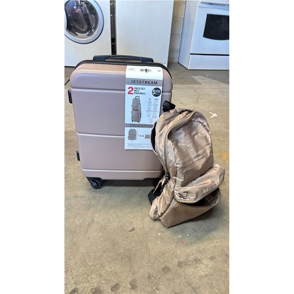 *NEW* JETSTREAM 2-PC CARRY ON & PERSONAL BAG LUGGAGE SET (TAUPE)