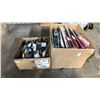 Image 1 : 2 BOXES OF ASSORTED ITEMS INCLUDING; BBQ LIGHTERS, TIRE PRESSURE GAUGES & BRAUN SERIES 5 BEARD