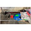 Image 2 : SHELF OF ASSORTED ITEMS INCLUDING; MONSTER JAM SUPERCHARGE SPEEDWAY, BIKE PUMP & MORE