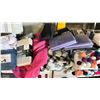 Image 3 : SHELF OF ASSORTED ITEMS INCLUDING; BLACKOUT CURTAINS, IRONING BOARD COVER, PILLOWCASES & MORE