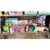 Image 1 : SHELF OF ASSORTED ITEMS INCLUDING; GAZILLION BUBBLES TORNADO, RUBIKS CUBES, FORZA MOTORSPORT RC CAR