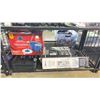 Image 1 : SHELF OF ASSORTED ITEMS INCLUDING; SPIN MOP + BUCKET SYSTEM, SPACE SAVING DRYING RACK, RESIN