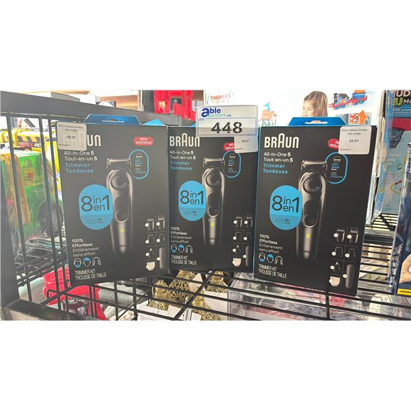 3 BRAUN ALL-IN-ONE 5 TRIMMERS