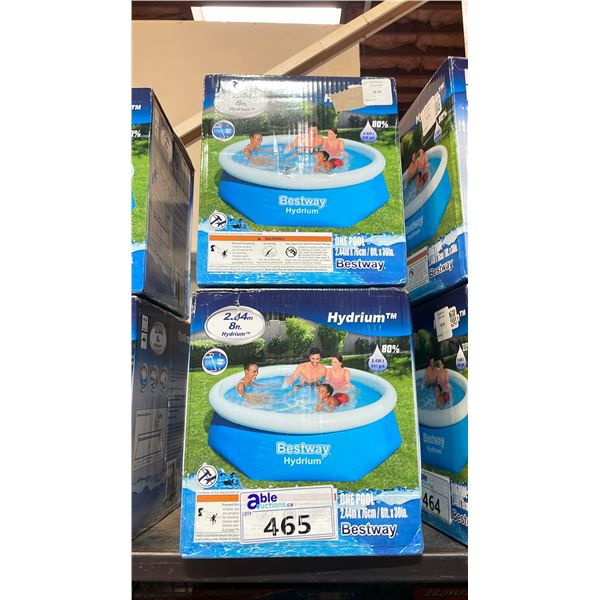 2 BESTWAY HYDRIUM 8' INFLATABLE POOLS