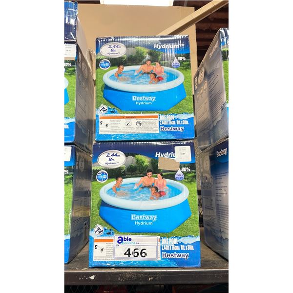 2 BESTWAY HYDRIUM 8' INFLATABLE POOLS
