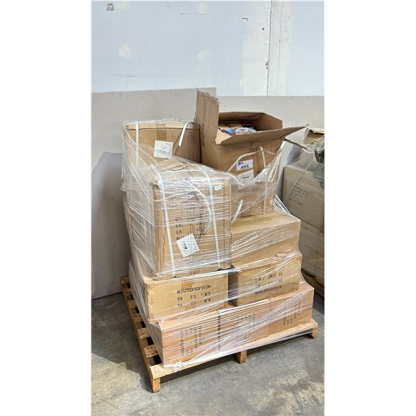 PALLET OF ASSORTED ITEMS INCLUDING 3M METAL DRAIN/SINK CLEANERS, TOOTHBRUSH HOLDERS, 10  BACK SAW &