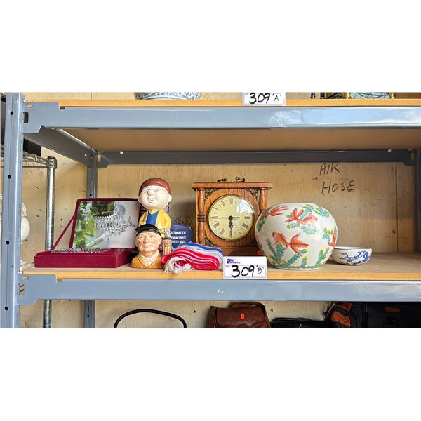 ASSORTED DECOR ITEMS, GLASS ASHTRAY & MORE