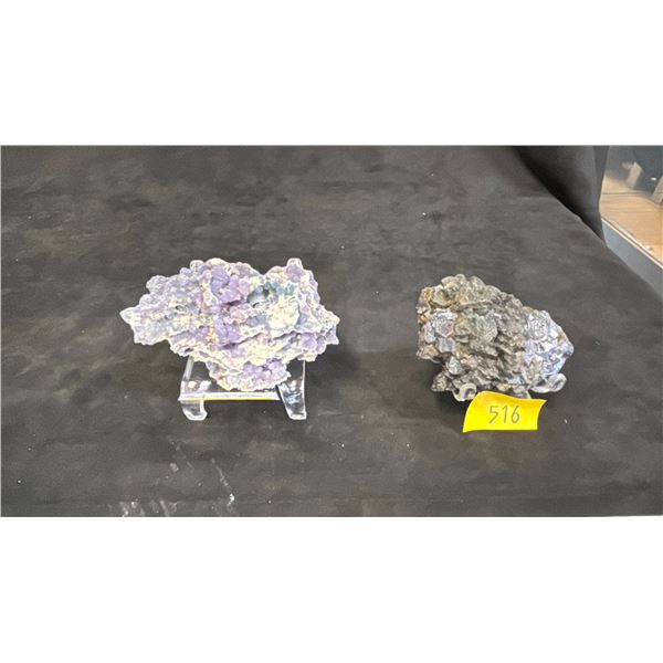 NATURAL GRAPE AGATE *RETAIL VALUE $1,200.00* & IRON PYRITE *RETAIL VALUE $450.00*