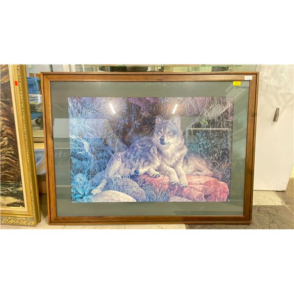 DANIEL SMITH FRAMED PRINT OF  THE WOLVES LIE DOWN  APPROX 40.5  X 30 