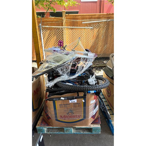 PALLET OF ASSORTED BIKE PARTS *MUST TAKE ALL ON PALLET*