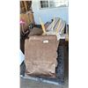 Image 1 : BROWN COUCH SECTION WITH A WHITE SIDE TABLE
