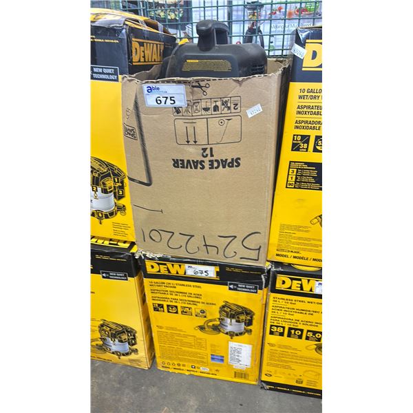 TWO DEWALT 10 GALLON STAINLESS STEEL WET/DRY VACUUMS