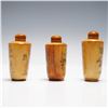 Image 2 : 3pc Erotic Carved and Scrimshawed Bone Snuff Bottles