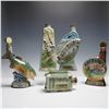 Image 1 : 5pc Vintage Jim Beam Ceramic Whiskey Decanters, Assorted Themes