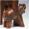 Image 2 : Hand Carved Wood Elephant Figurine with Calf and Metal Accents