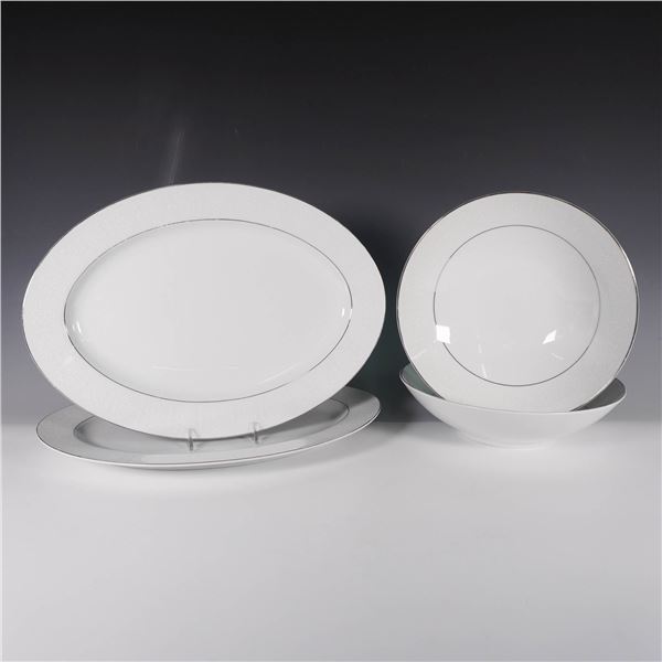 4pc Crown Empire Fine China Serving Trays and Bowls, Princess