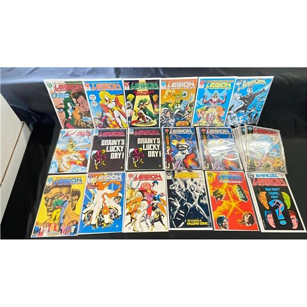BOX OF ASSORTED COMIC BOOKS INCLUDING; LEGION OF SUPER-HEROES, MISTER MIRACLE, TEAM TITANS & MORE