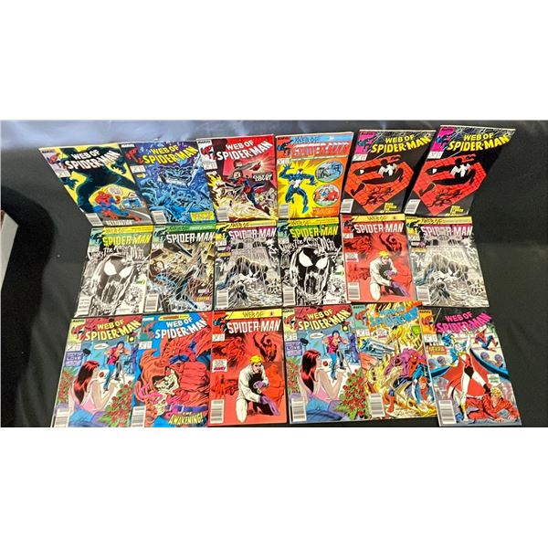 BOX OF ASSORTED COMIC BOOKS INCLUDING; WEB OF SPIDER-MAN, PETER PARKER THE SPECTACULAR SPIDER-MAN,