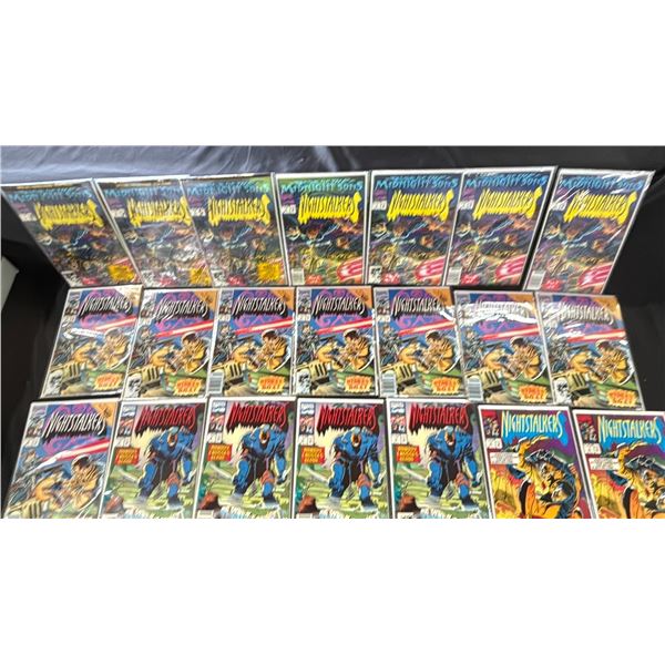 BOX OF ASSORTED COMIC BOOKS INCLUDING; NIGHTSTALKERS, CLOAK & DAGGER, NAMOR & MORE